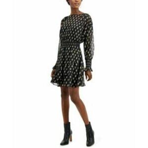 INC Mini Long-Sleeve Floral Dress Women's. Size XL. Fully Lined. NWT $119